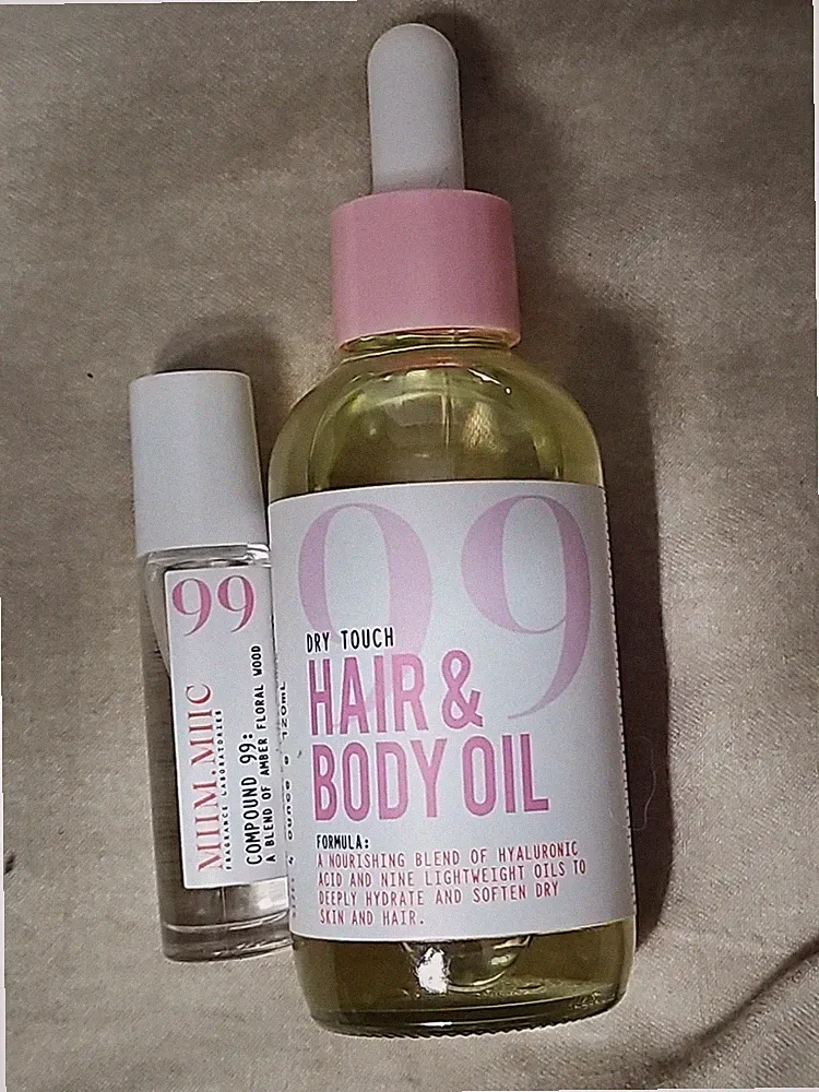 Miim.Miic Compound #99 AMBER Floral Wood Hair & Body Oil & Roll On Oil Set