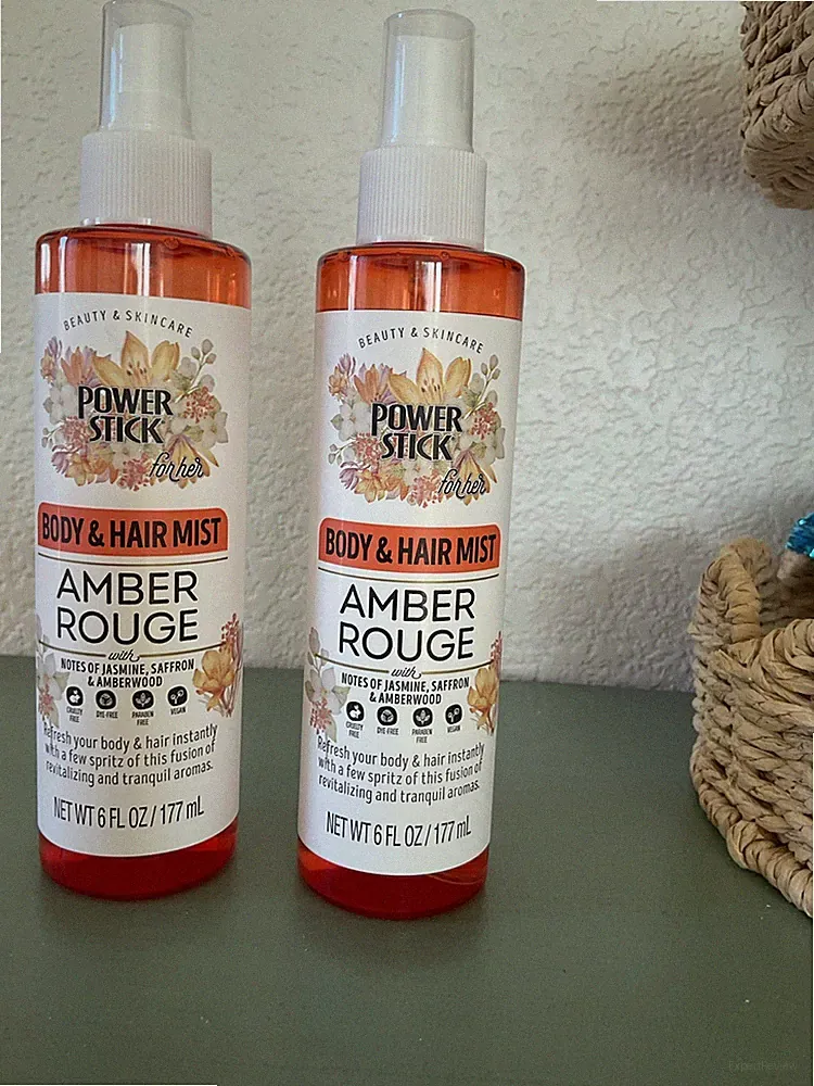 POWER STICK AMBER ROUGE JASMINE SAFFRON AMBERWOOD BODY HAIR FRAGRANCE MIST 2pk