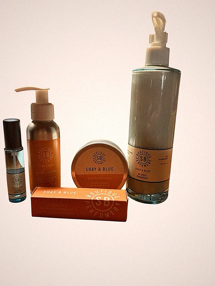 Shay & Blue London Blood Orange Bundle 10ml EDP Hand Wash Body Lotion Aftershave